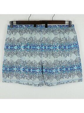Sand And Sun Men's Extra Large Blue Ombre Palm Leaf Pull On Swim Trunks